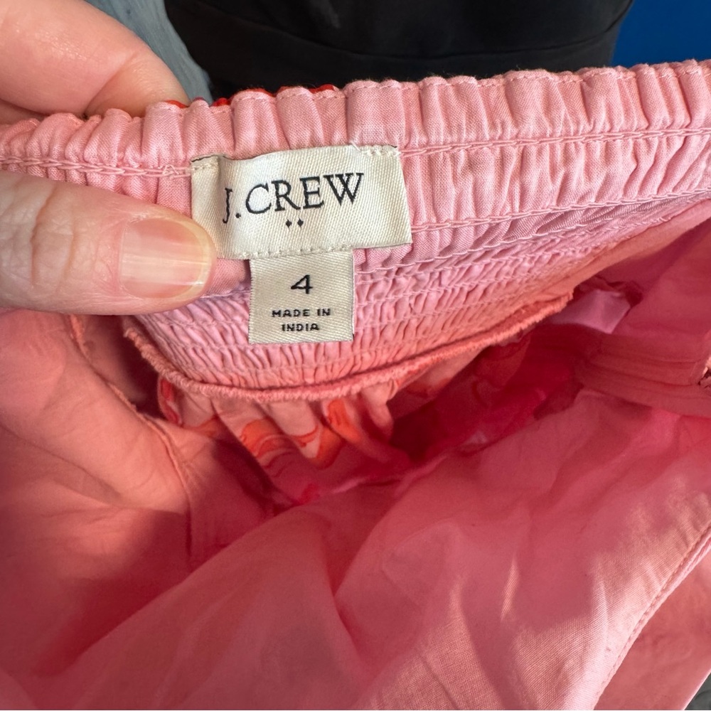 J. Crew Factory Pink Dress with Red Accents Lobsters and Stars - Picture 3 of 3